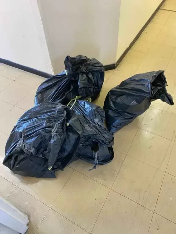 Bags of rubbish ready for collection